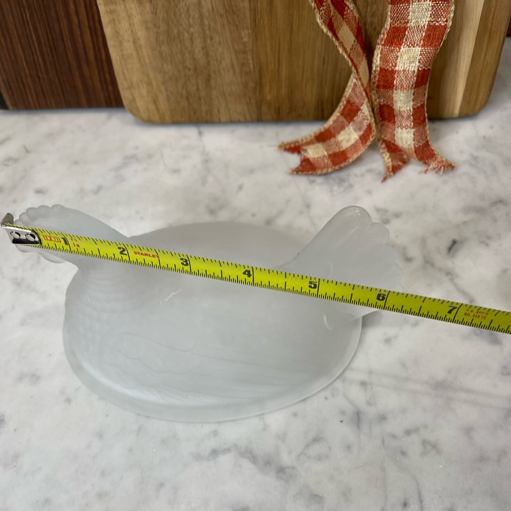 Rare Vintage Indiana Glass Clear Satin Glass Hen on Nest TOP ONLY - Picture 3 of 4